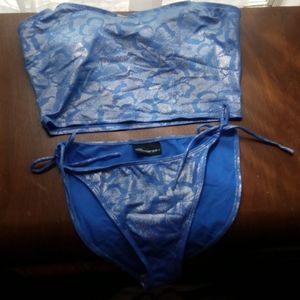 Blue and silver swim suit